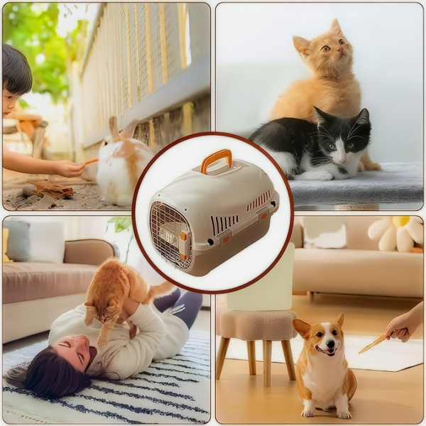 Rubeku Pet Carrier Portable Crate Yellow