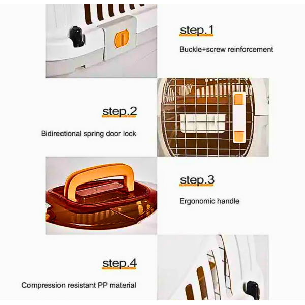 Rubeku Pet Carrier Portable Crate Yellow