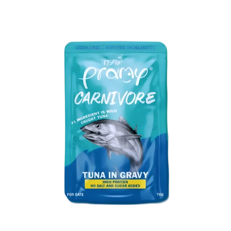 Pramy Cat Pouch Carnivore Tuna in Gravy 70g x12