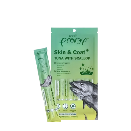 Pramy Cat Smoothie Skin & Coat Tuna w/Scallop (14gx4) x3