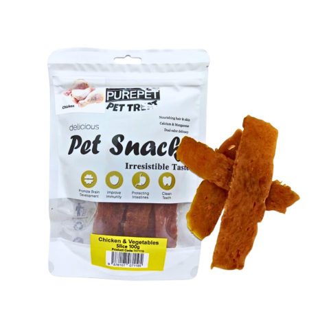 Purepet Dog Treat Chicken & Vegetable Slice 100g