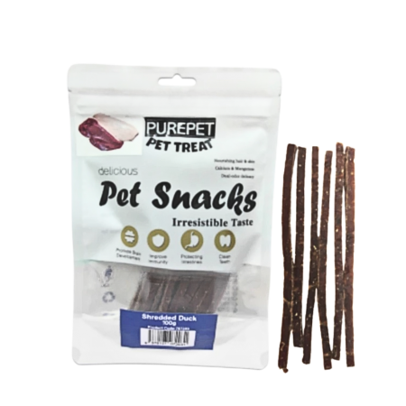 Purepet Dog Treat Duck Shredded 100g