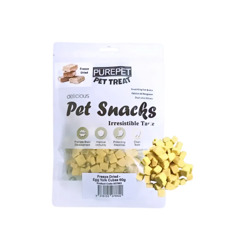 Purepet Cat Treat Freeze Dried Egg Yolk Cube 60g