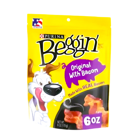 Purina Beggin Dog Treat Original with Bacon 6oz (2 packs)