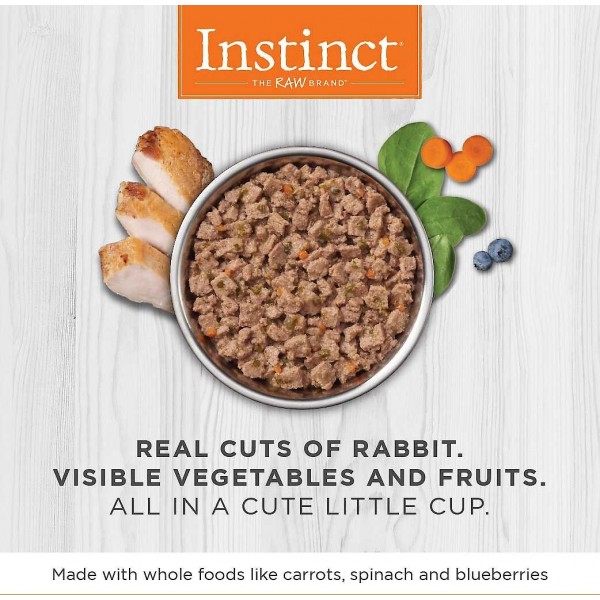 Instinct Grain-Free Minced Recipe With Real Rabbit Cat Wet Food Cup 3.5oz (6 Cups)
