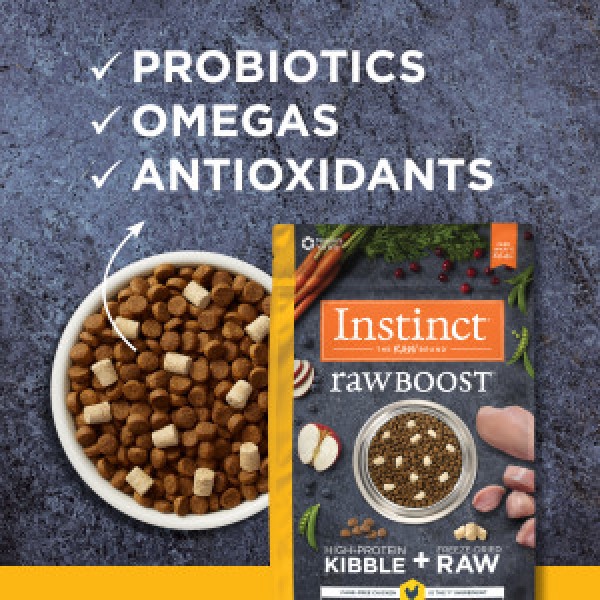 Instinct Raw Boost Kibble + Raw Freeze Dried Grain-Free Recipe with Real Chicken Cat Dry Food 5lb