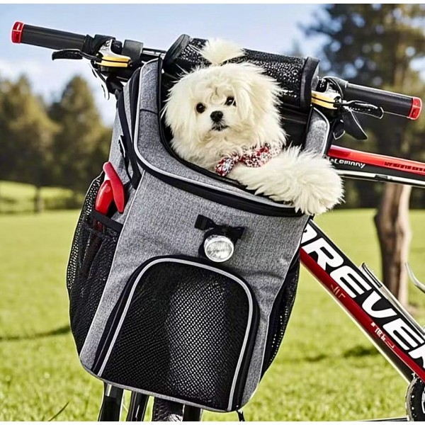 Rubeku Dog Carrier Bicycle Bag Grey