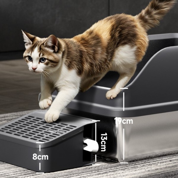 Rubeku Litter Box Stainless Steel White