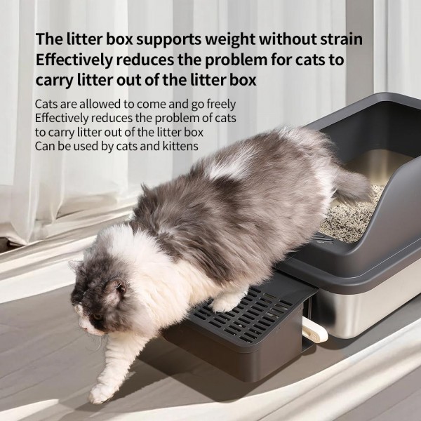 Rubeku Litter Box Stainless Steel White