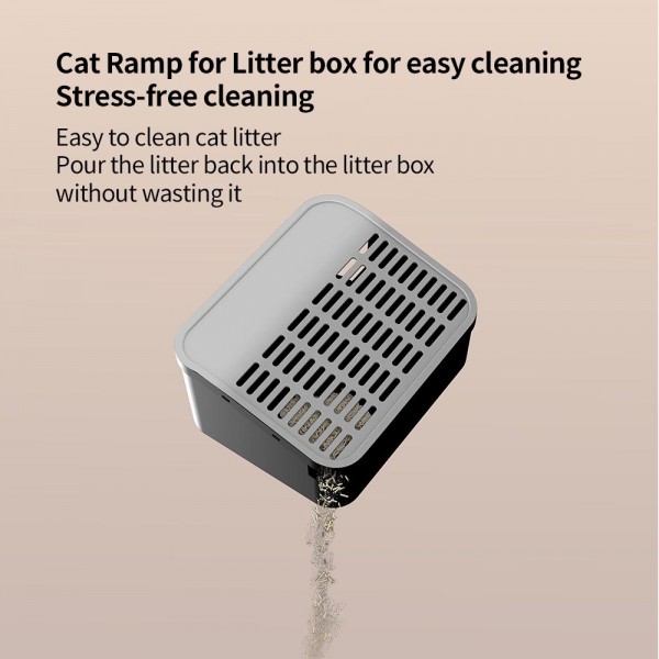 Rubeku Cat Litter Box Hooded Stainless Steel Grey