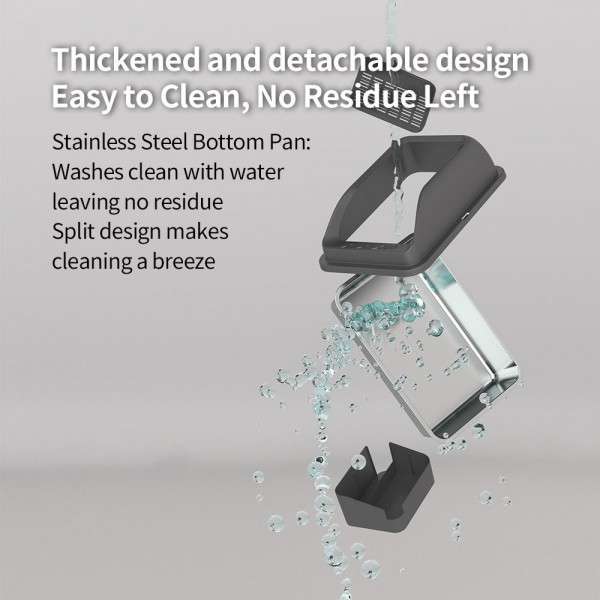 Rubeku Cat Litter Box Hooded Stainless Steel Grey