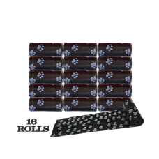 Rubeku Poo Bag Black (20 sheets/roll) 16 rolls