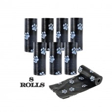 Rubeku Poo Bag Black (20 sheets/roll) 8 rolls