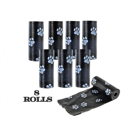 Rubeku Poo Bag Black (20 sheets/roll) 8 rolls