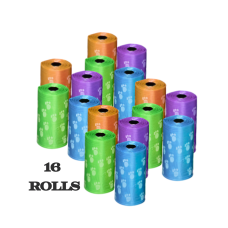 Rubeku Poo Bag Coloured (20 sheets/roll) 16 rolls