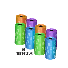 Rubeku Poo Bag Coloured (20 sheets/roll) 8 rolls