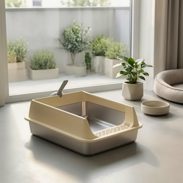 Rubeku Cat Litter Box Stainless Steel Grey