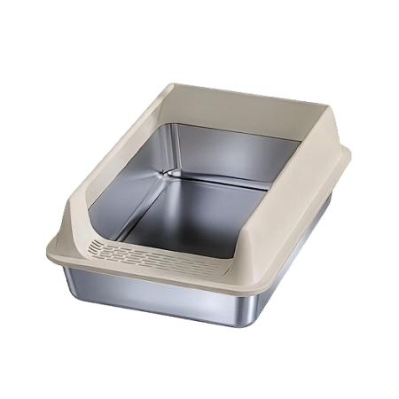 Rubeku Cat Litter Box Stainless Steel Beige