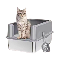 Rubeku Cat Litter Box Heightening Fence Grey Rubeku Cat Litter Box Heightening Fence Grey