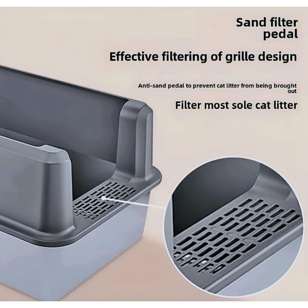 Rubeku Cat Litter Box Heightening Fence Grey