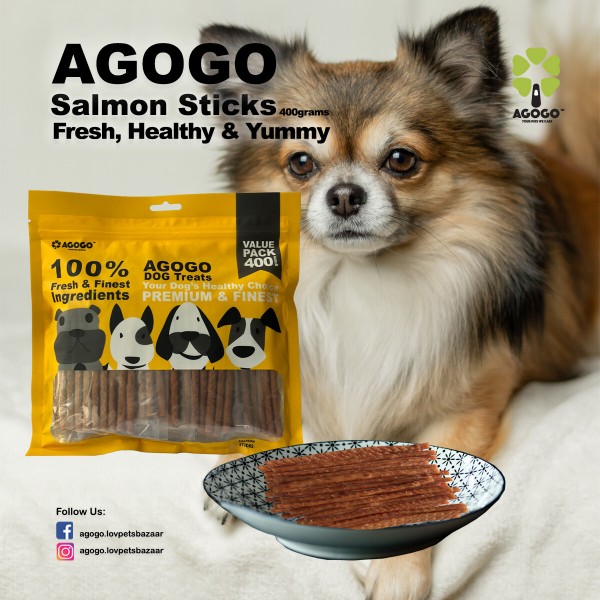 Agogo Dog Treat Salmon Sticks 400g x2