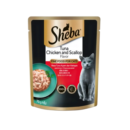 Sheba Pouch Tuna, Chicken & Scallop 70g