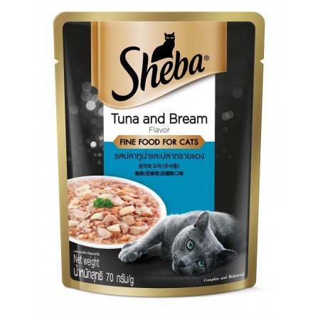 Sheba Pouch Tuna and Bream 70g (24packs)