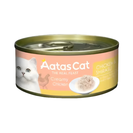 Aatas Cat Creamy Chicken & Shirasu Canned Food 80g Carton (24 Cans)