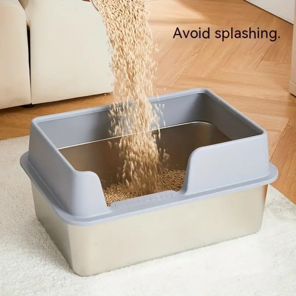 Rubeku Litter Box w/Side Entry Stainless (Stairway+Scoop)