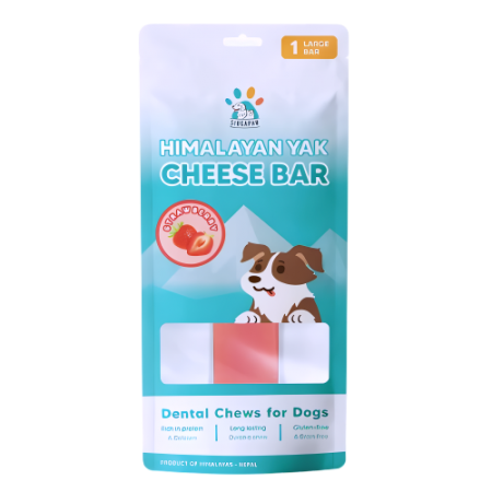 Singapaw Dog Treats Himalayan Yak Cheese Bar Strawberry Large 160g