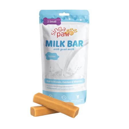 Singapaw Dog Treats Milk Bar Chew w/Goat Milk (Original) Small 60g (2 packs)