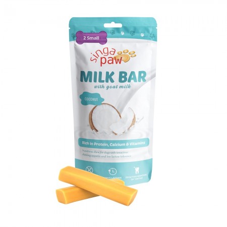 Singapaw Dog Treats Milk Bar With Goat Milk (Coconut) Dog Chews Small 2pcs (60g x 2 Packs)