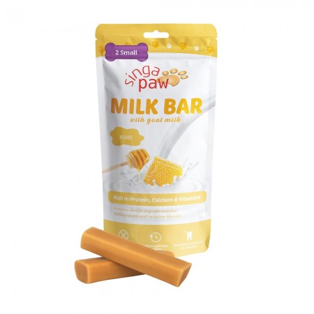 Singapaw Dog Treats Milk Bar With Goat Milk (Honey) Dog Chews Small 2pcs (60g x 2 Packs)
