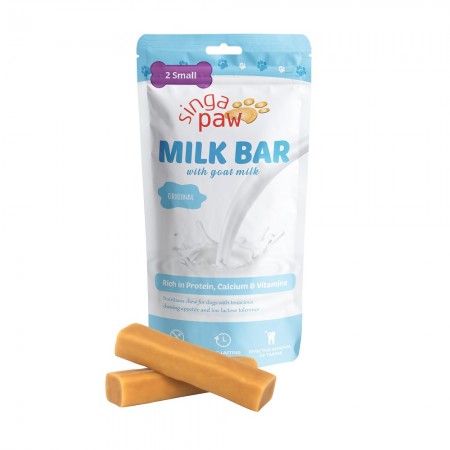 Singapaw Dog Treats Milk Bar With Goat Milk (Original) Chews Small 2pcs (60g)