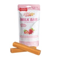 Singapaw Dog Treats Milk Bar With Goat Milk (Strawberry) Chews Medium 2pcs 140g