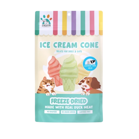 Singapaw Pet Treat Freeze Dried Ice Cream Cone Lactose-Free Milk 48g