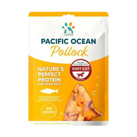 Singapaw Dog Air Dried Pollock Sea Cucumber Flower Soft Cut 70g