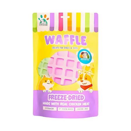 Singapaw Pet Treat Freeze-Dried Waffle Assorted 120g (2 packs)