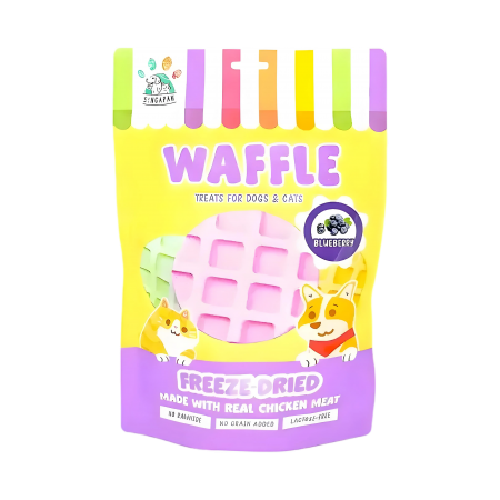 Singapaw Pet Treat Freeze-Dried Waffle Blueberry 120g