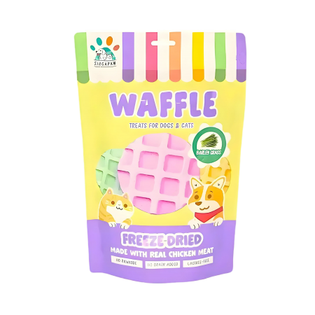 Singapaw Pet Treat Freeze-Dried Waffle Chic & Barley 120g