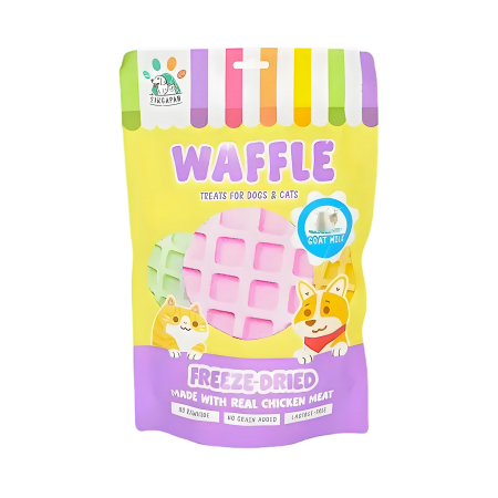 Singapaw Pet Treat Freeze-Dried Waffle Goat Milk 120g (2 packs)