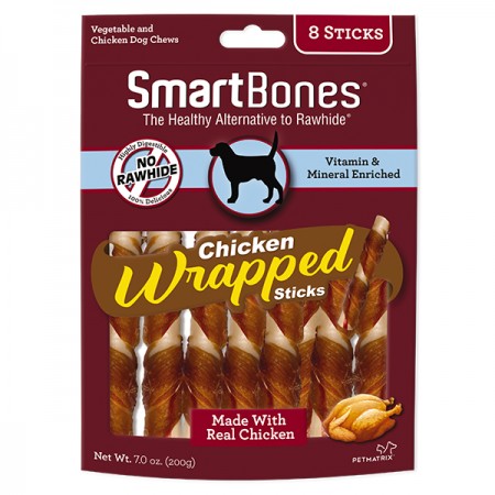 SmartBones Chicken Wrapped Sticks Regular Dog Chews 200g (8 sticks)