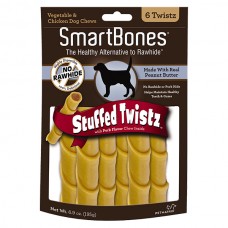 SmartBones Peanut Butter Stuffed Twist Dog Chews 195g (6pcs)