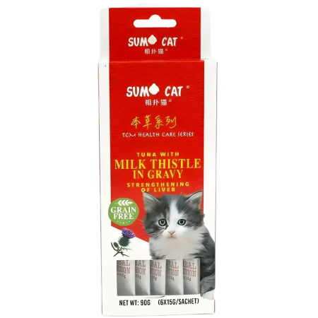 Sumo Cat Treat Tuna w/Milk Thistle in Gravy 90g