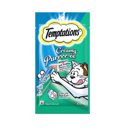 Temptations Creamy Puree Treats Maguro Scallop 48g