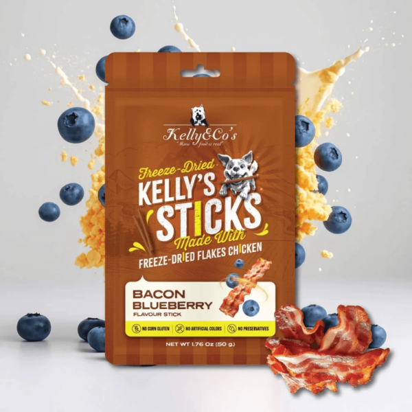 Kelly & Co's Dog Treats Freeze-Dried Stick Bacon 50g (3 packs)