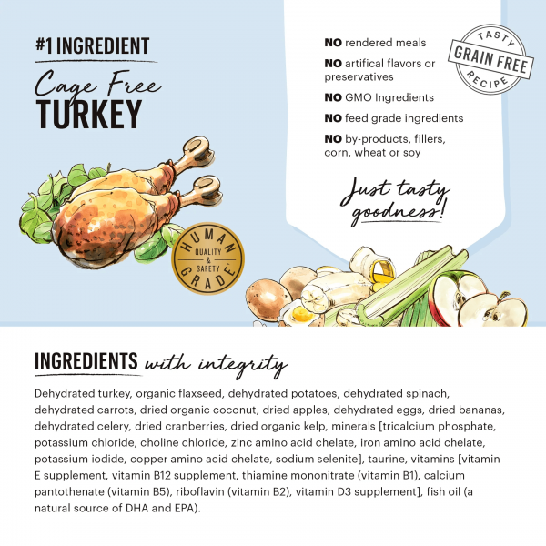 The Honest Kitchen Dog Dehydrated Grain-Free Turkey 10lbs