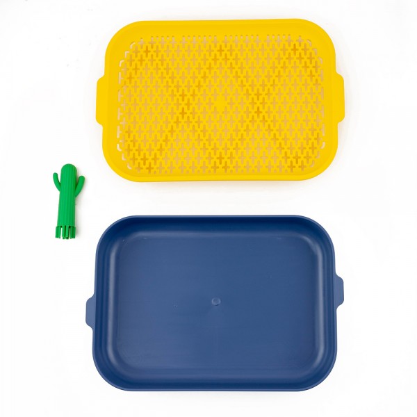 Tom Cat Pakeway Grated Dog Toilet Large Blue And Yellow