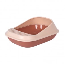 Tom Cat Pakeway Small Anti-tracking Litter Tray Pink And Brown