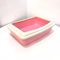 Topsy Cat Litter Pan Square Pink & White